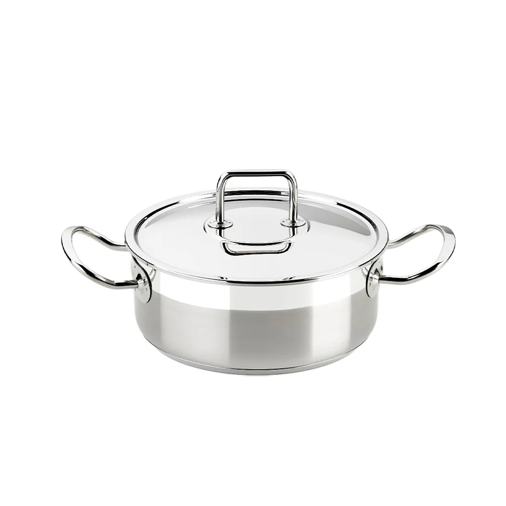 Professional Casseruola Alta Cm 30 Con Coperchio Inox